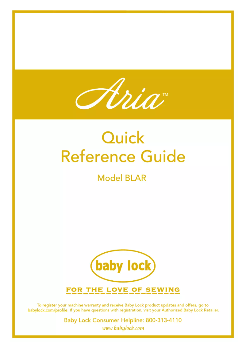 Page 1 de la notice Manuel utilisateur Baby Lock Aria