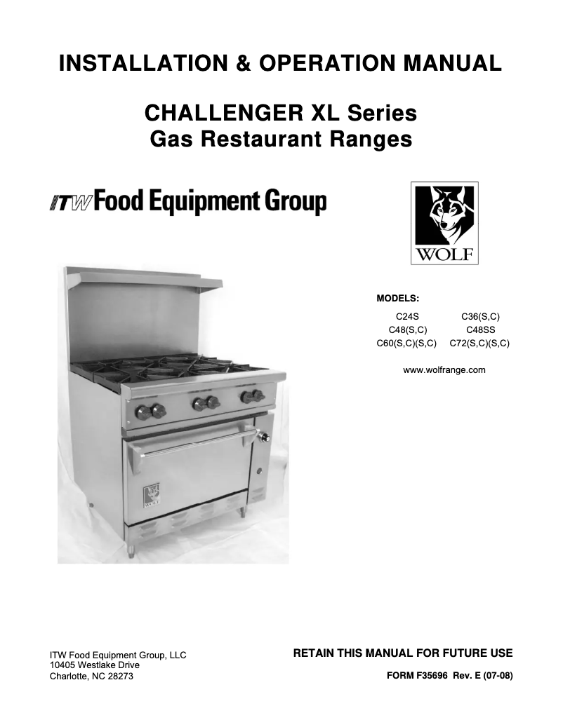 Page n°1 - Manuel utilisateur Wolf C60SS-6B24CB