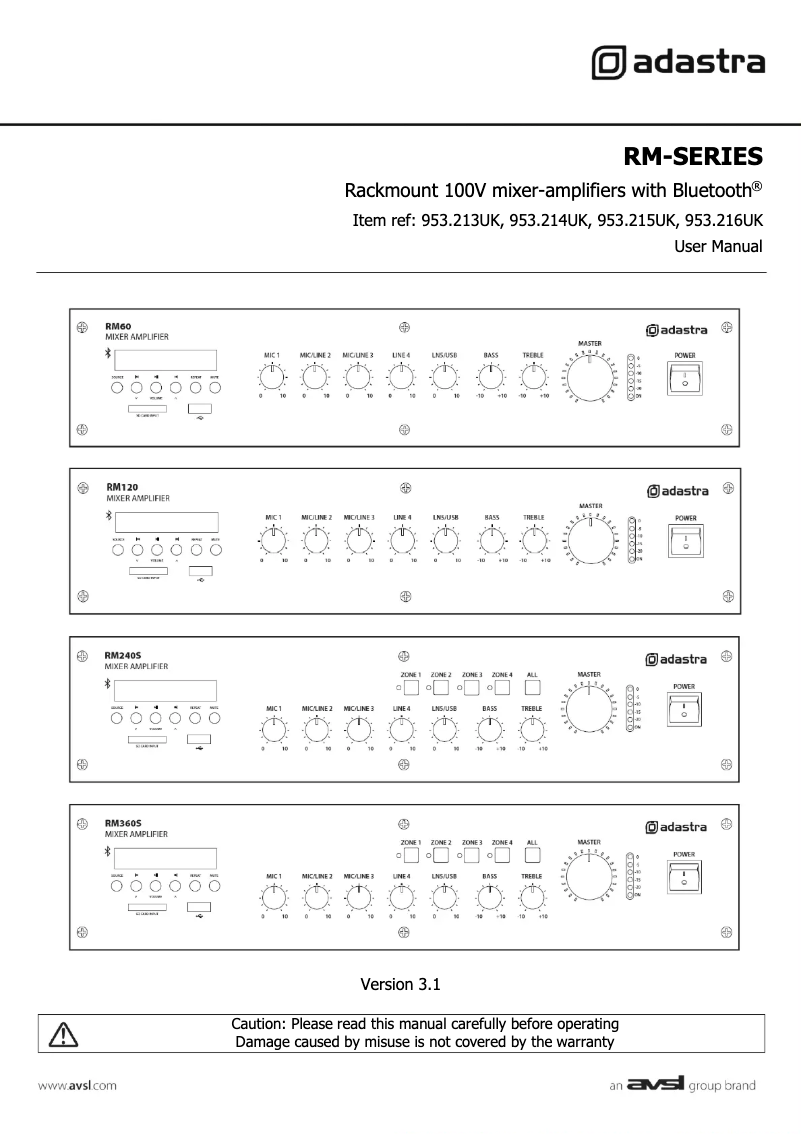 Image de la première page du manuel de l'appareil RM60