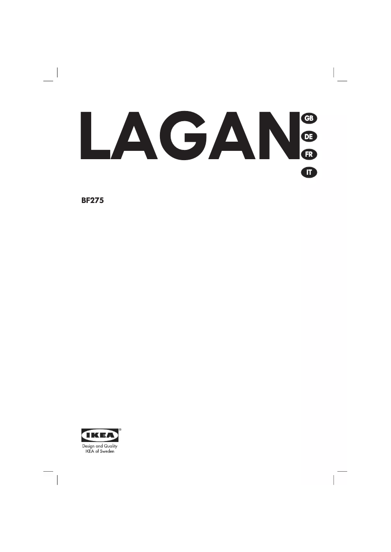 Page 1 de la notice Manuel utilisateur Ikea LAGAN BF275