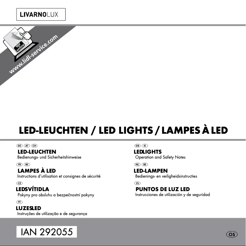 Page n°1 - Manuel utilisateur Livarno Lux IAN 292055