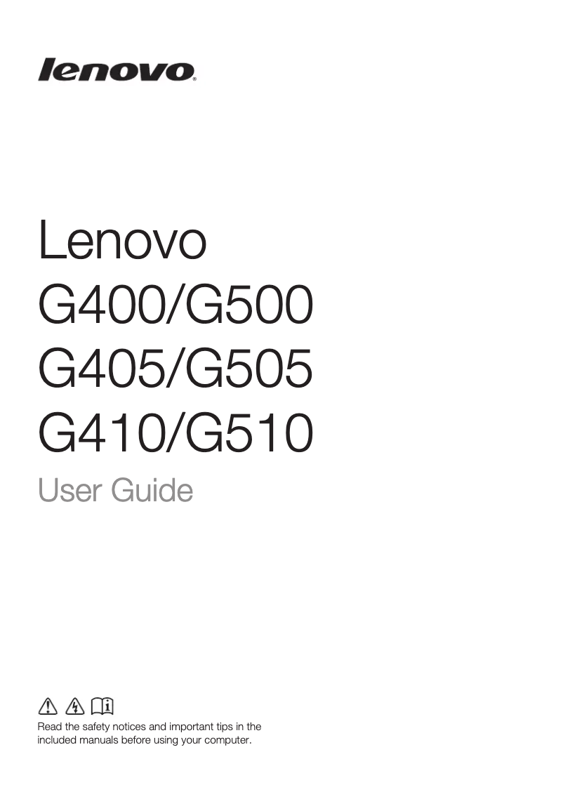 Page n°1 - Manuel utilisateur Lenovo Essential G505