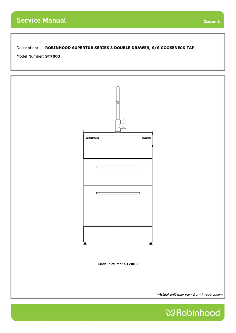 Page 1 de la notice Manuel utilisateur Robinhood ST7003