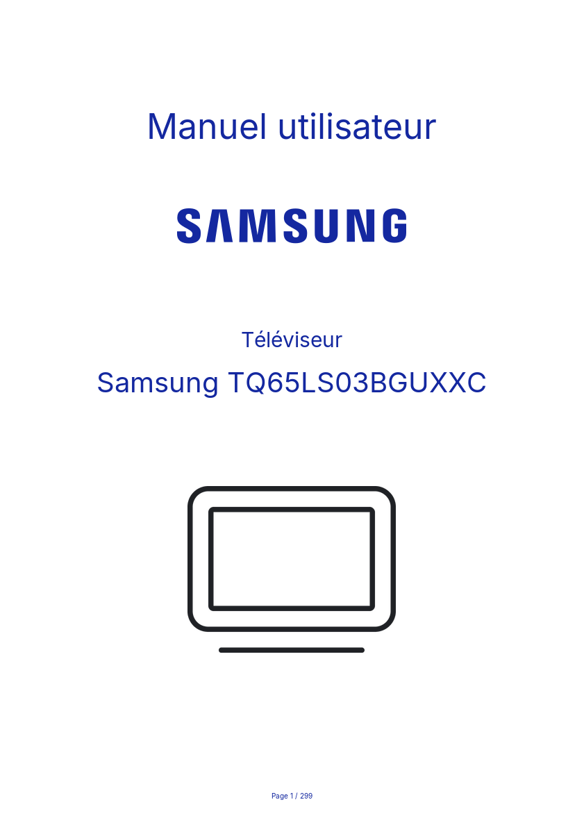 Image de la première page du manuel de l'appareil TQ65LS03BGUXXC