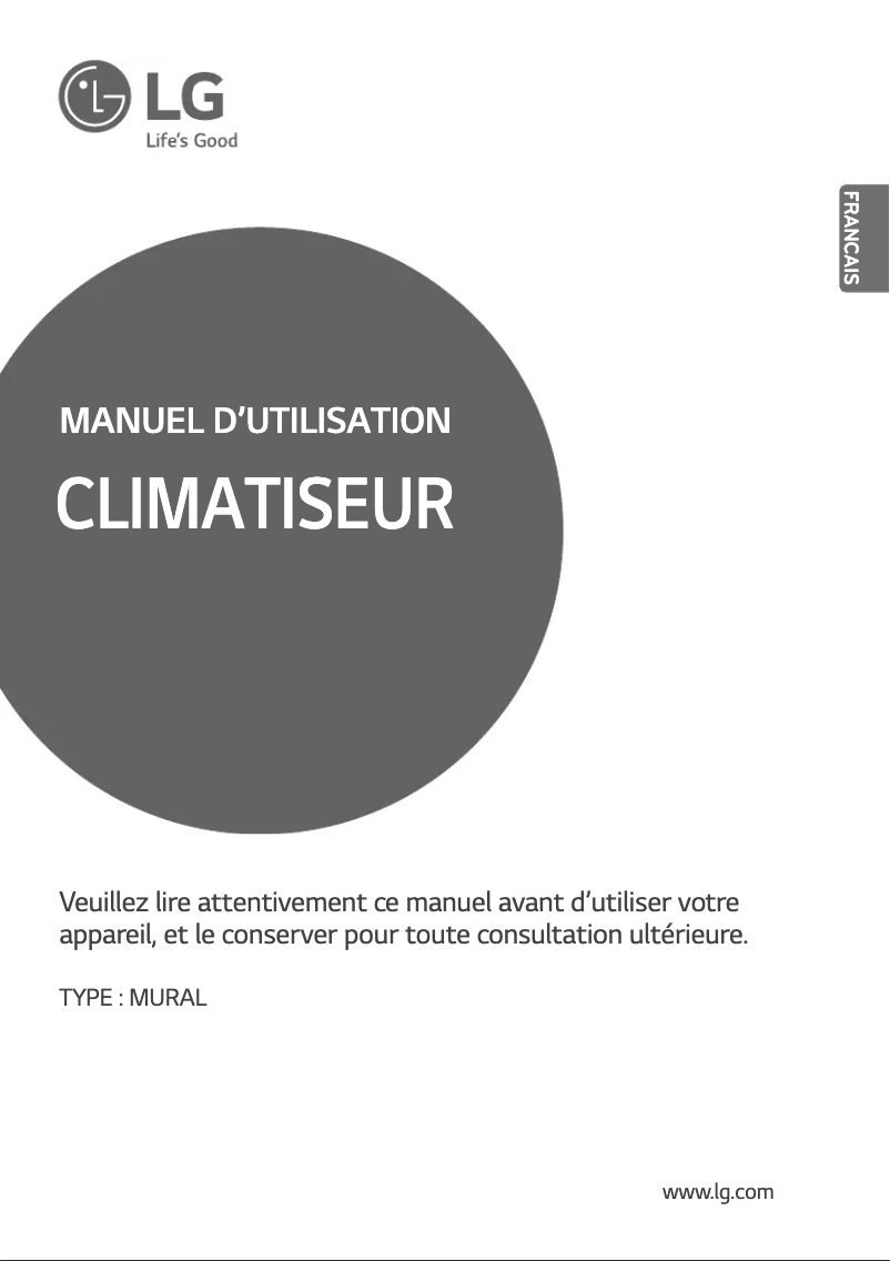 Page n°1 - Manuel utilisateur LG ASNW186CSA2