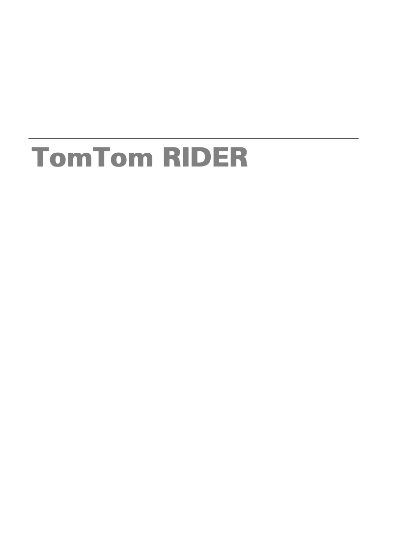 Page 1 de la notice Manuel utilisateur TomTom Rider
