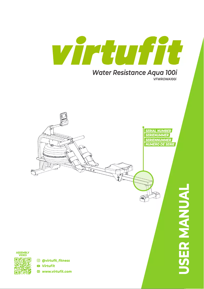 Page n°1 - Manuel utilisateur VirtuFit Water Resistance Aqua 100i