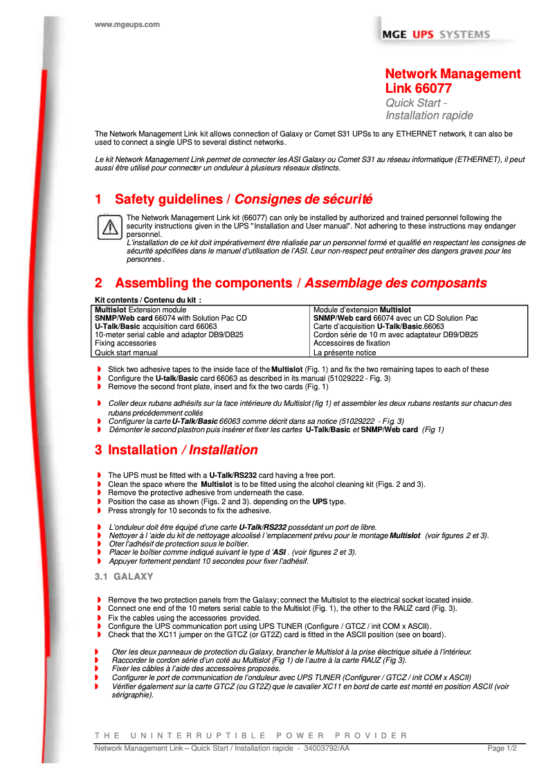 Image de la première page du manuel de l'appareil 66077