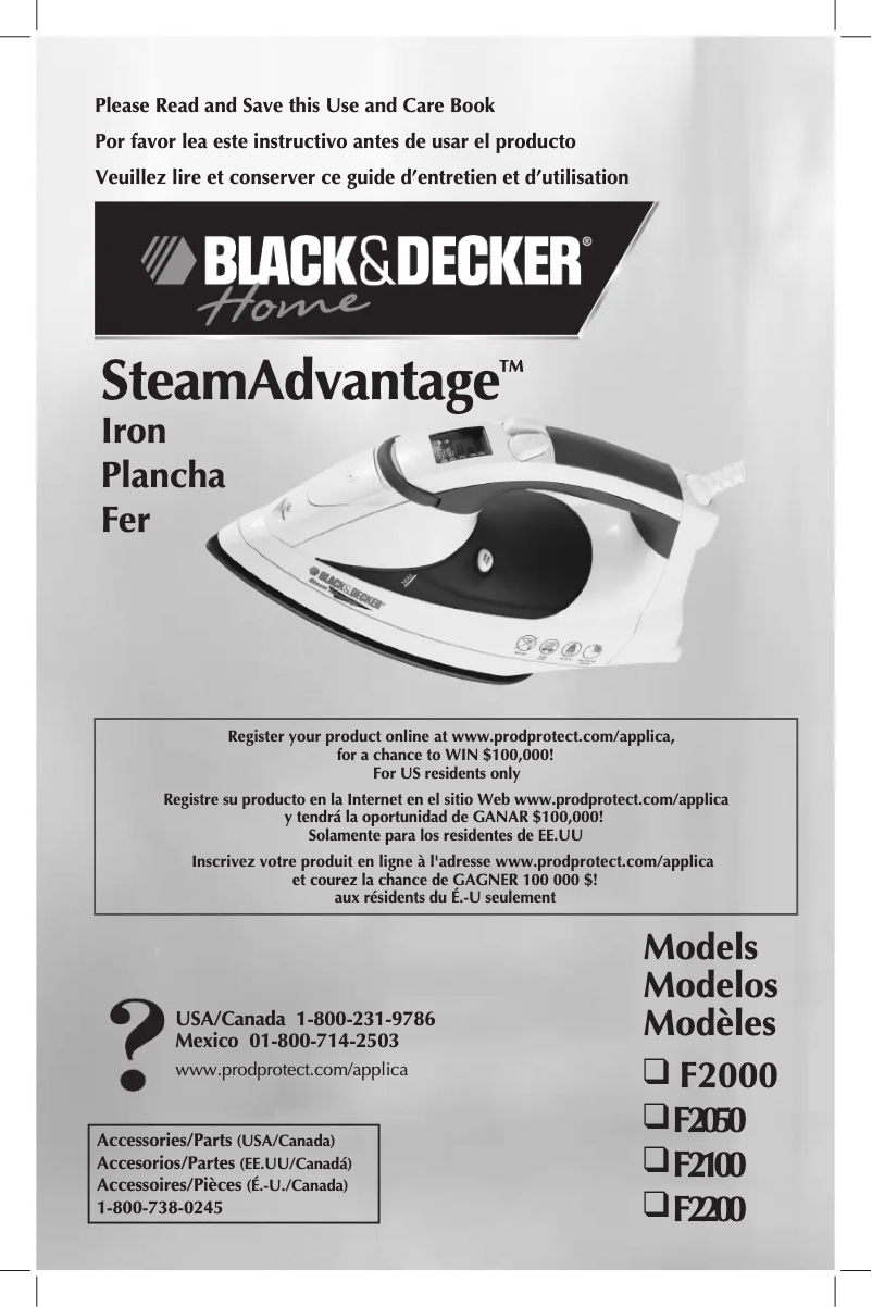 Page n°1 - Manuel utilisateur Black & Decker F2100