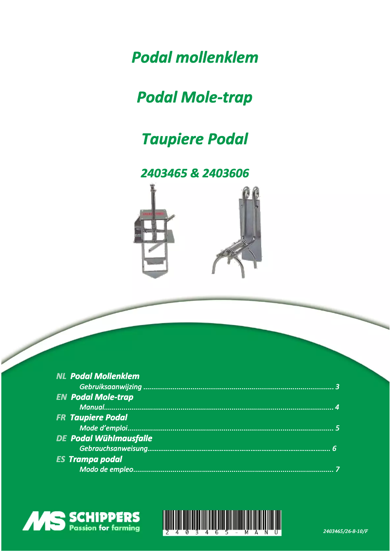 Página 1 del manual Manual de usuario Schippers Podal Maxi