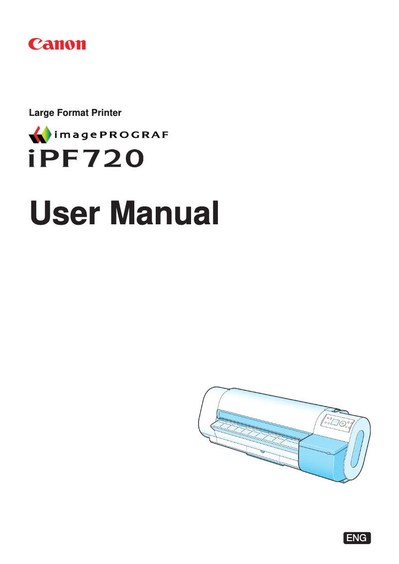 Image de la première page du manuel de l'appareil imagePROGRAF iPF720