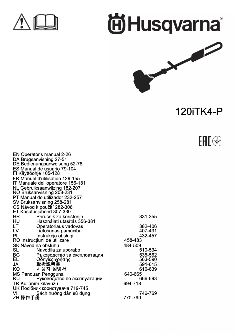 Page n°1 - Manuel utilisateur Husqvarna K 770