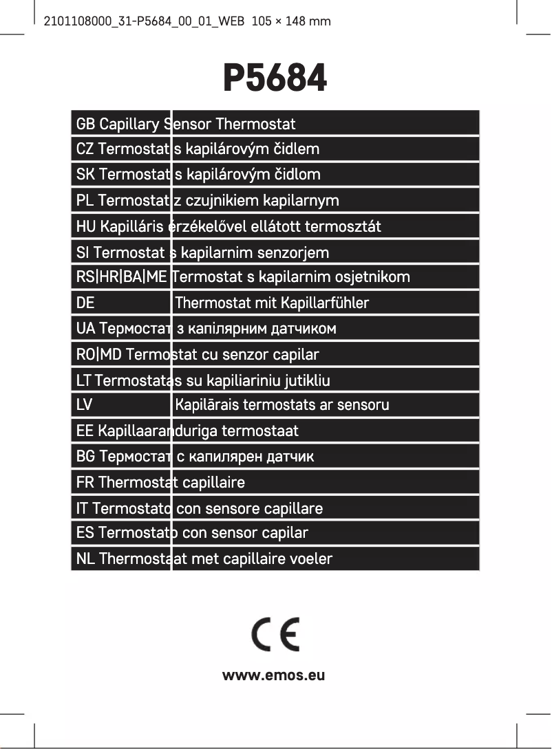 Image de la première page du manuel de l'appareil P5684