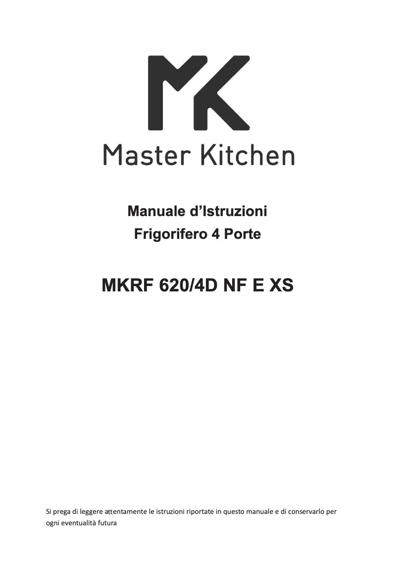 Page 1 de la notice Manuel utilisateur Master Kitchen MKRF 620/4D NF E XS