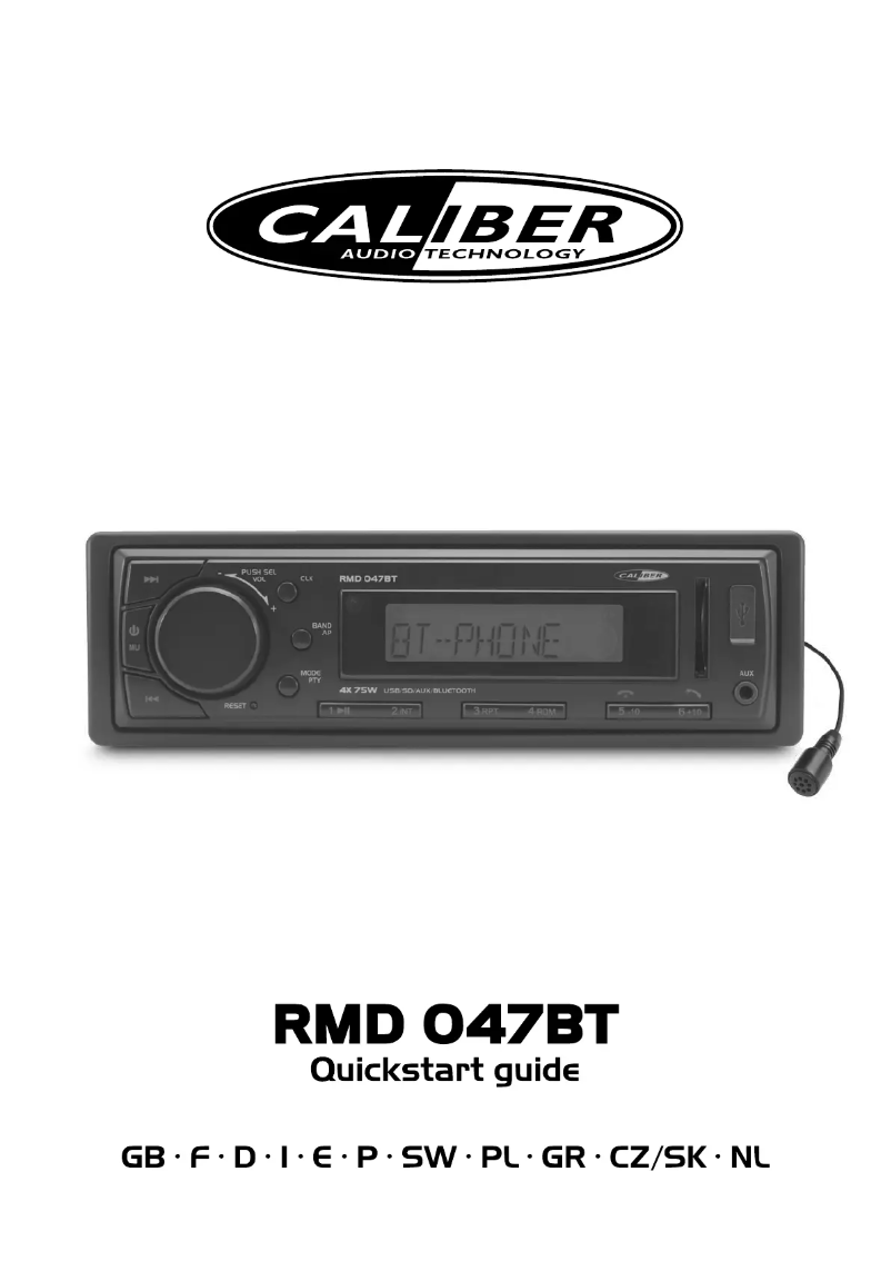 Page n°1 - Manuel utilisateur Caliber RMD047BT