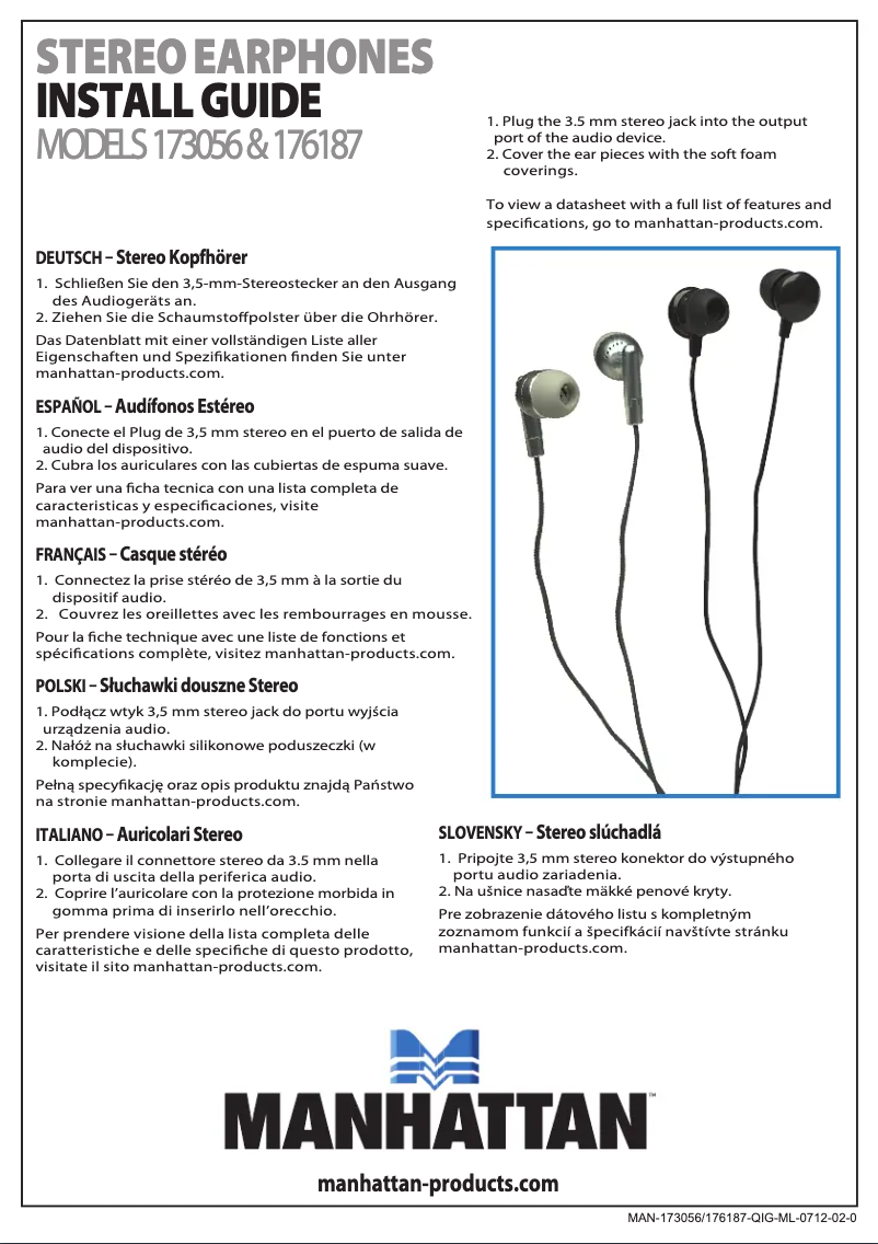 Page 1 de la notice Manuel utilisateur Manhattan 176187