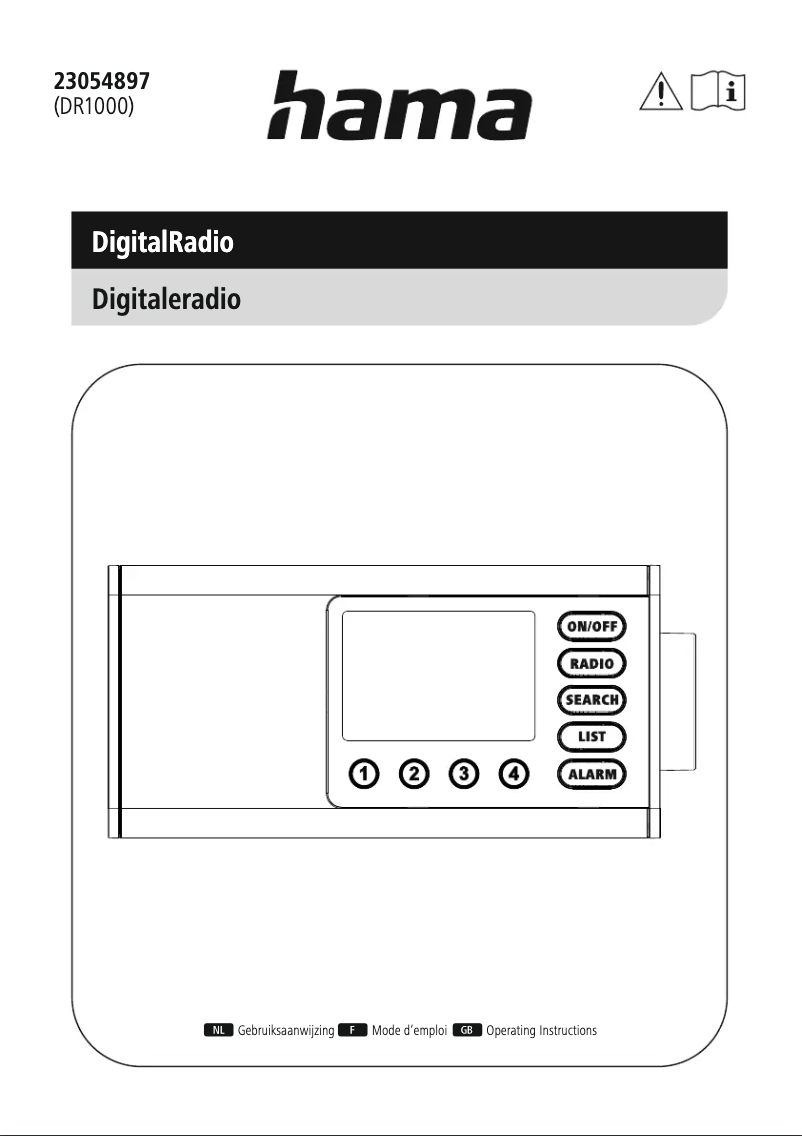 Page n°1 - Manuel utilisateur Hama DR1000