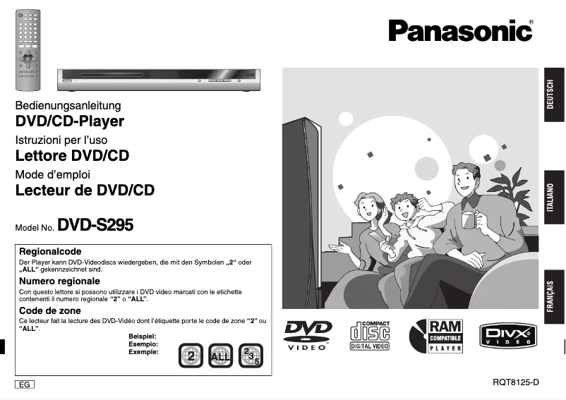 Page 1 de la notice Manuel utilisateur Panasonic DVD-S295