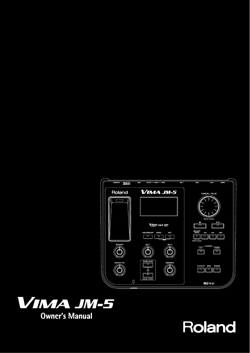 Page n°1 - Manuel utilisateur Roland Vima JM-5