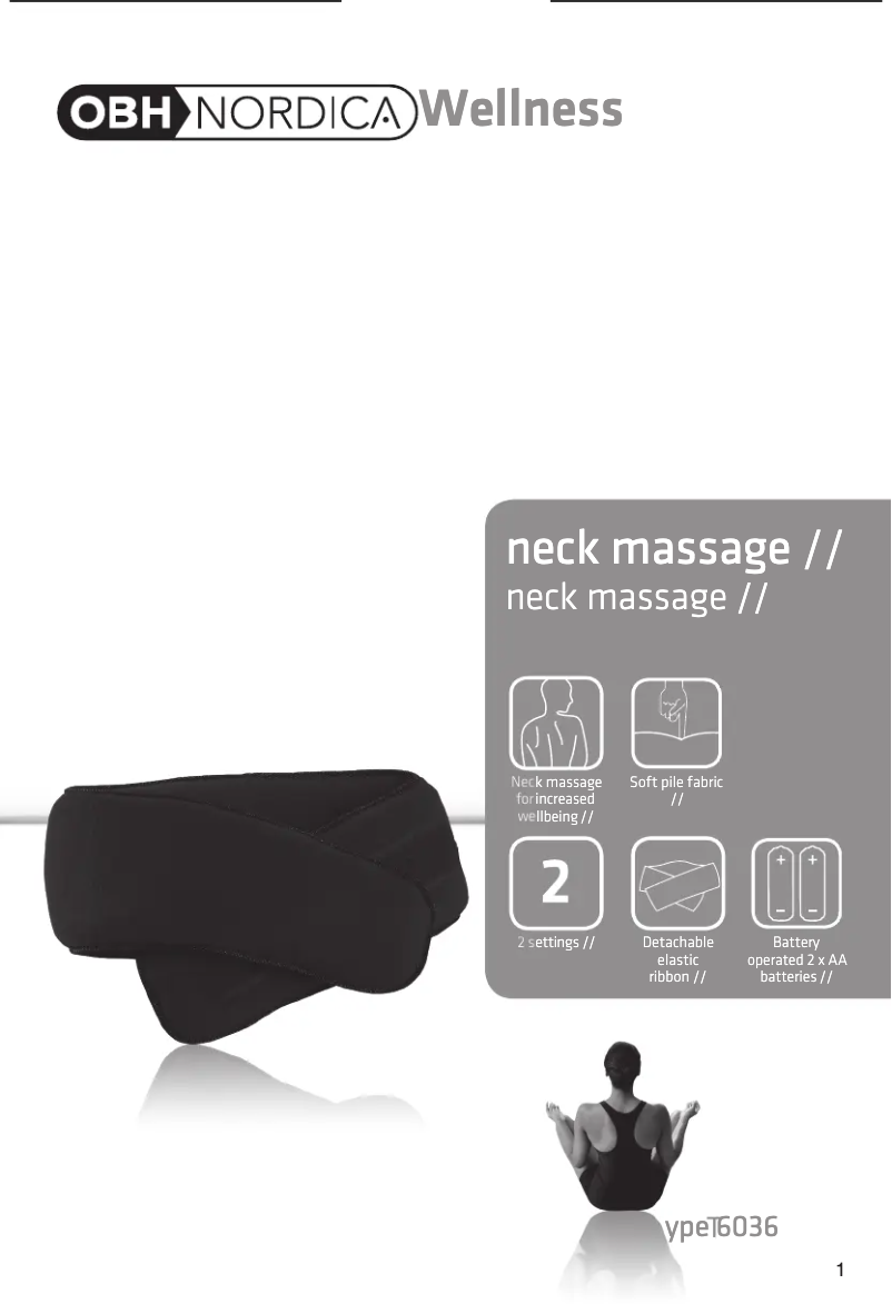 Page 1 de la notice Manuel utilisateur OBH Nordica Neck Massage