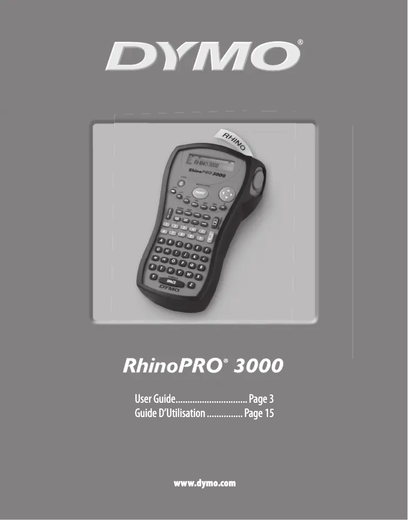 Image de la première page du manuel de l'appareil Rhino Pro 3000