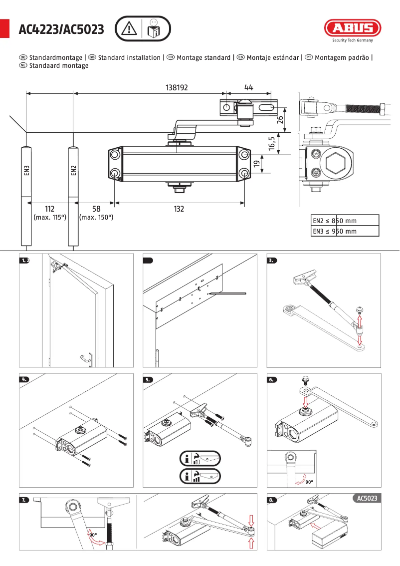 Page n°1 - Instructions / montage Abus AC4223