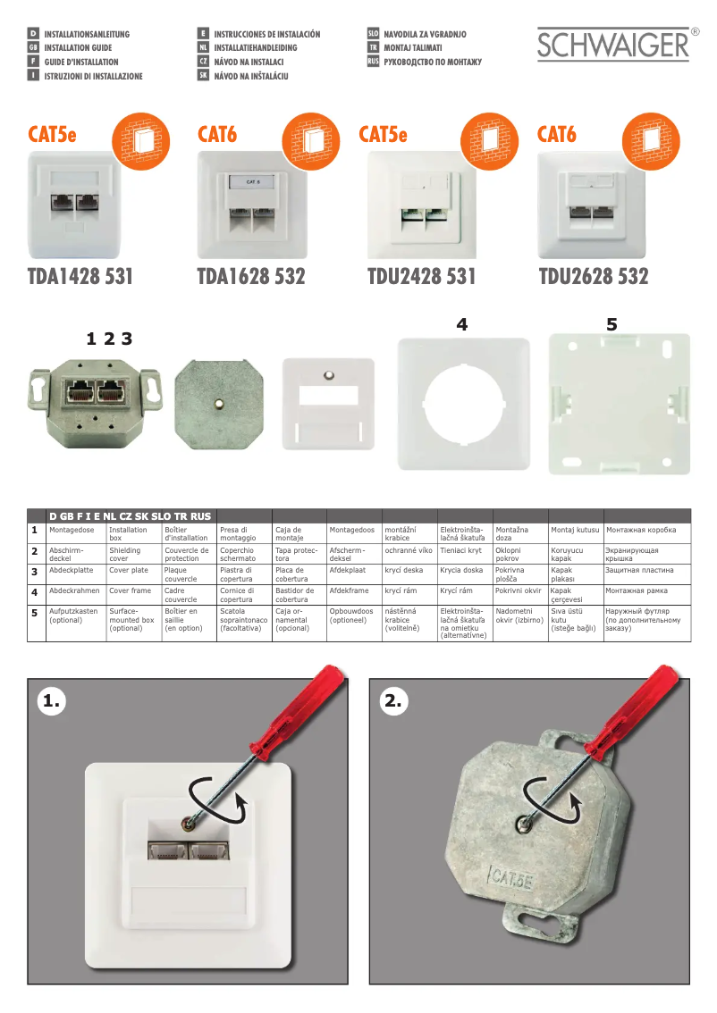 Page n°1 - Manuel utilisateur Schwaiger TDA1628 532