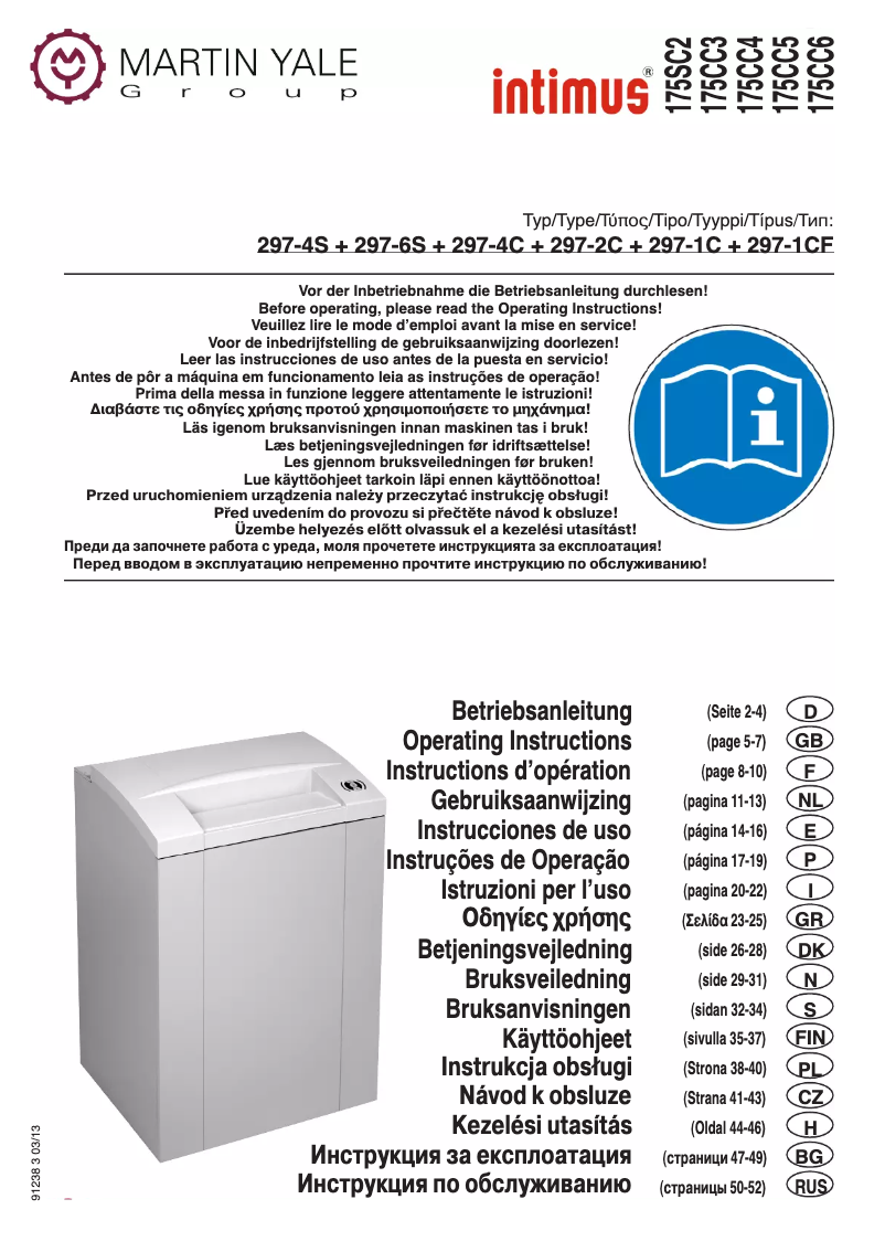 Page n°1 - Manuel utilisateur Intimus 175 CC3