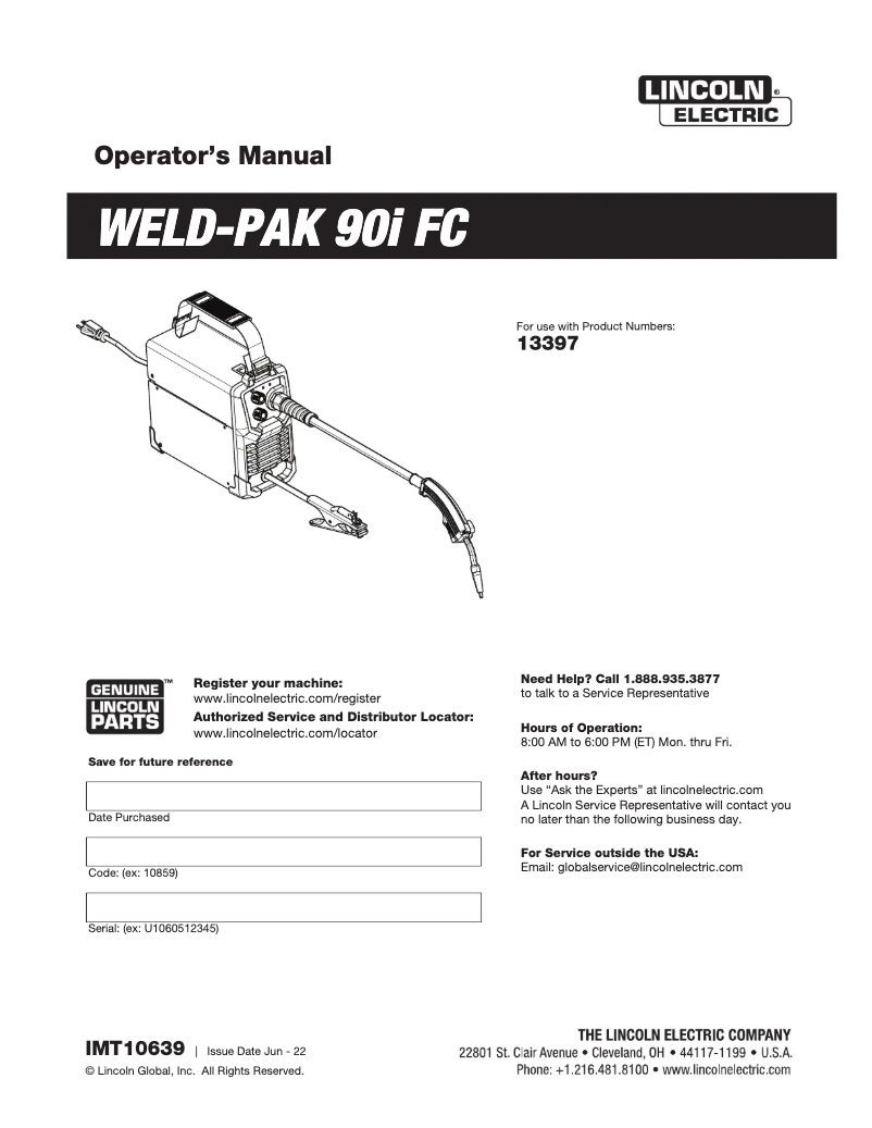 Página 1 del manual Manual de usuario Lincoln Electric WELD-PAK 140HD
