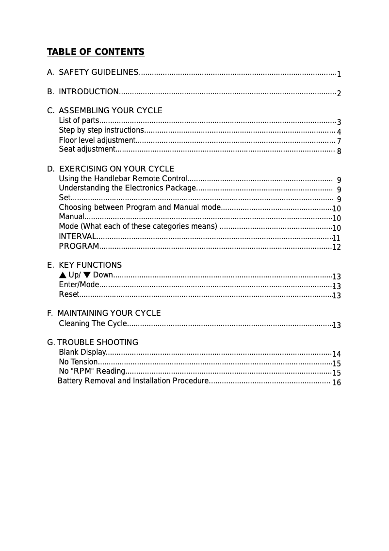 Página 1 del manual Manual de usuario SportsArt 5002H
