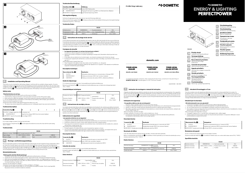 Page n°1 - Guide d'installation Dometic SinePower VS 230