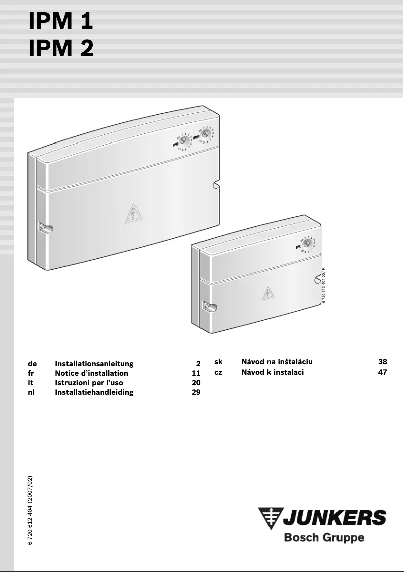 Image de la première page du manuel de l'appareil IPM 2