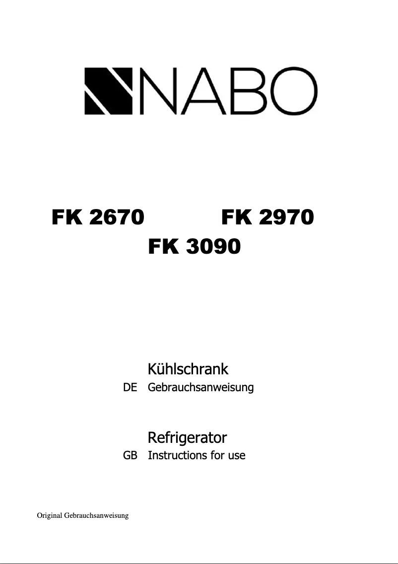 Page 1 de la notice Manuel utilisateur Nabo FK 2570