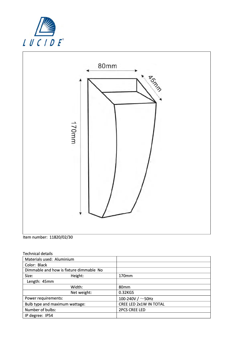 Imagen de la primera página del manual del dispositivo Twan 11820/02/30