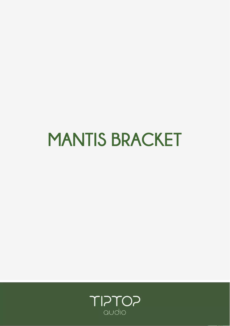 Page 1 de la notice Manuel utilisateur Tiptop Audio Mantis