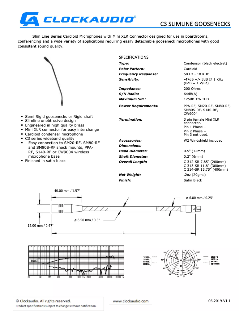 Página 1 del manual Manual de usuario Clockaudio C 310W-R