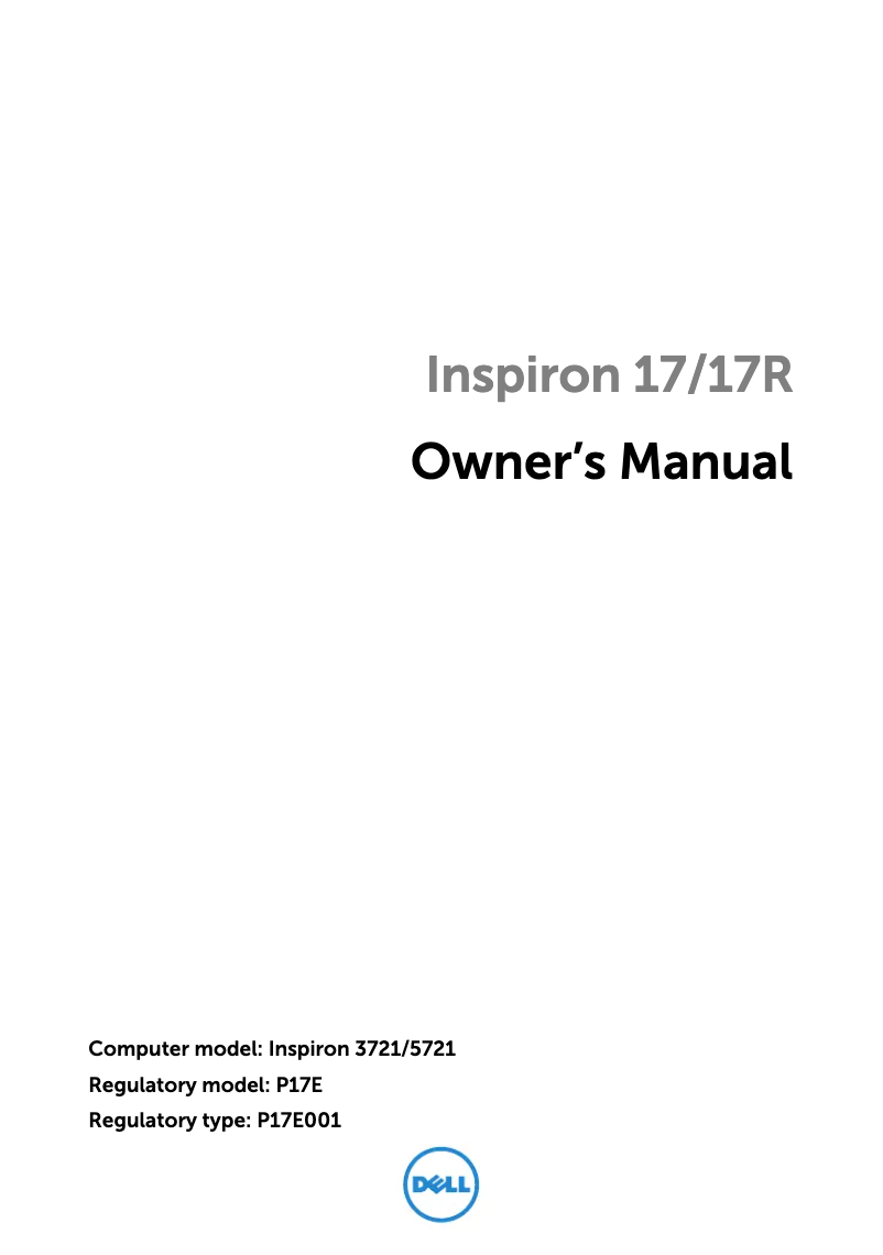 Page 1 de la notice Manuel utilisateur Dell Inspiron 5721