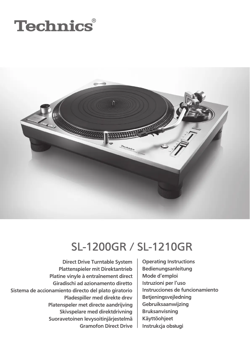 Image de la première page du manuel de l'appareil SL-1200GR