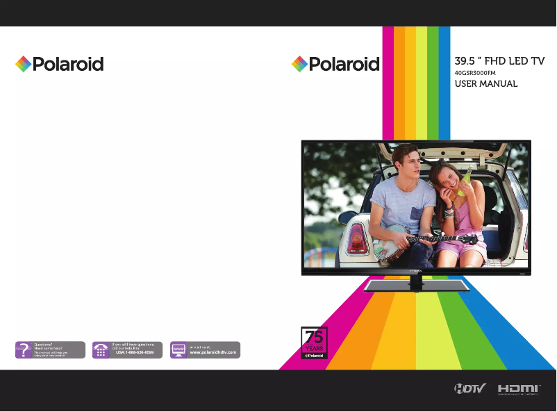 Página 1 del manual Manual de usuario Polaroid 40GSR3000FM