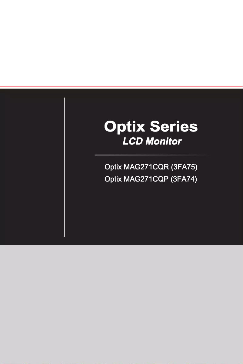 Página 1 del manual Manual de usuario MSI Optix G271CQR