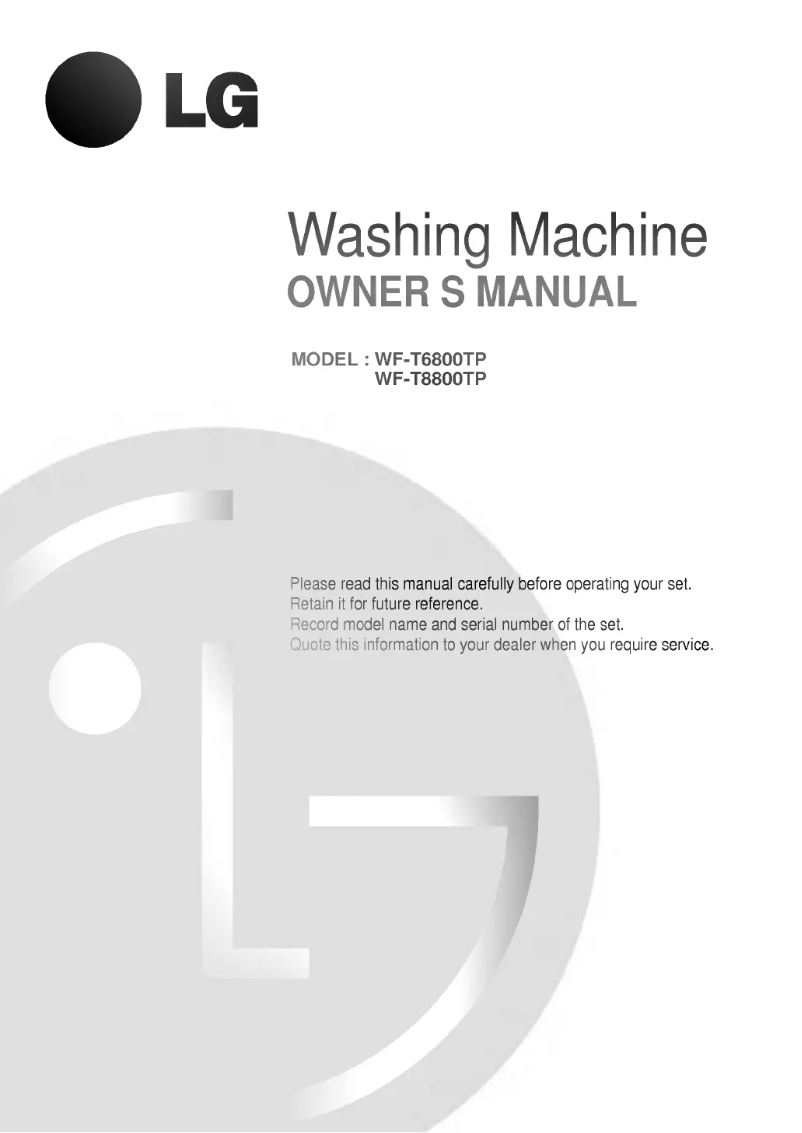 Page n°1 - Manuel utilisateur LG WF-T8800TP