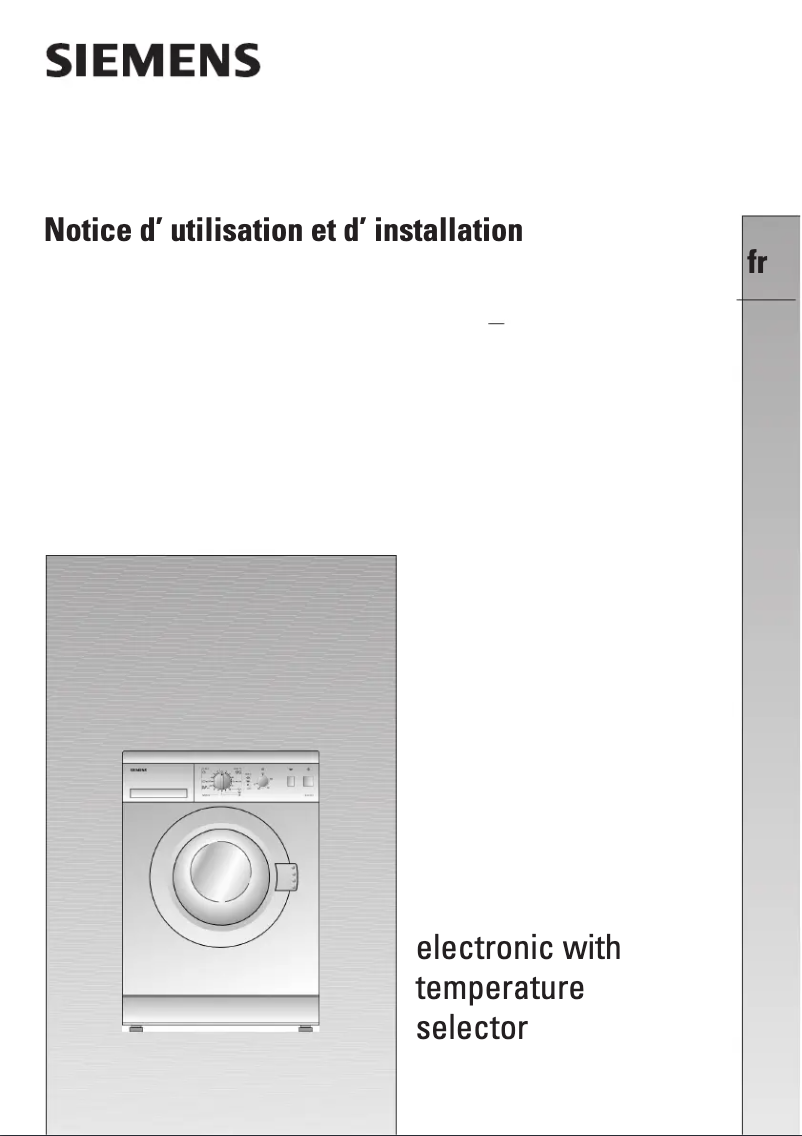 Page n°1 - Manuel utilisateur Siemens WXB860FF