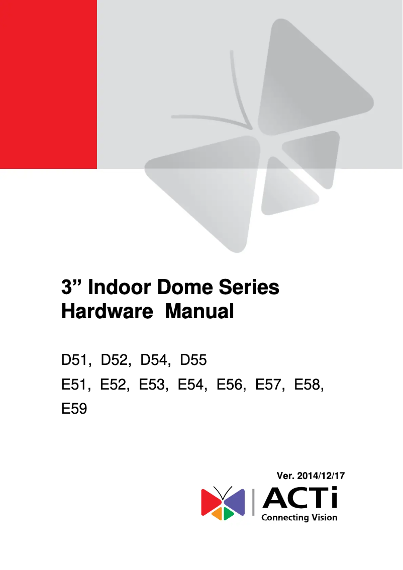 Page n°1 - Manuel utilisateur ACTi E59