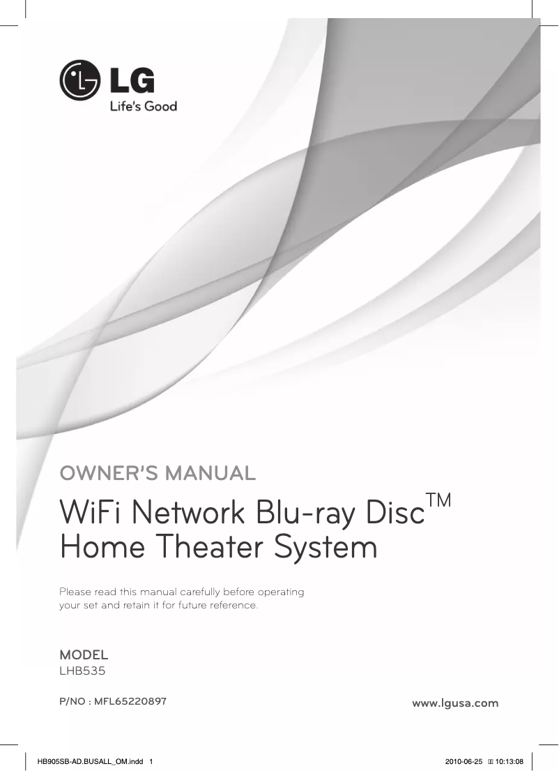 Page 1 de la notice Manuel utilisateur LG LHB535