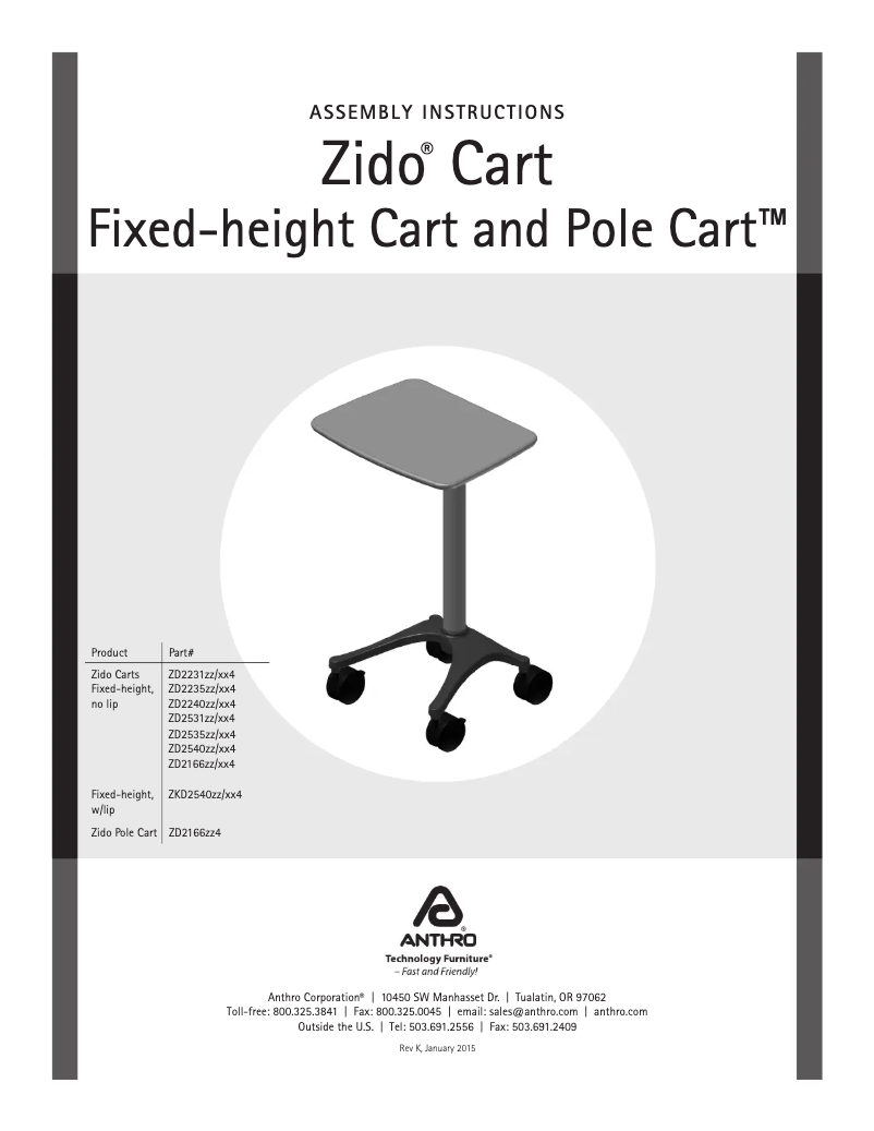 Image de la première page du manuel de l'appareil Zido