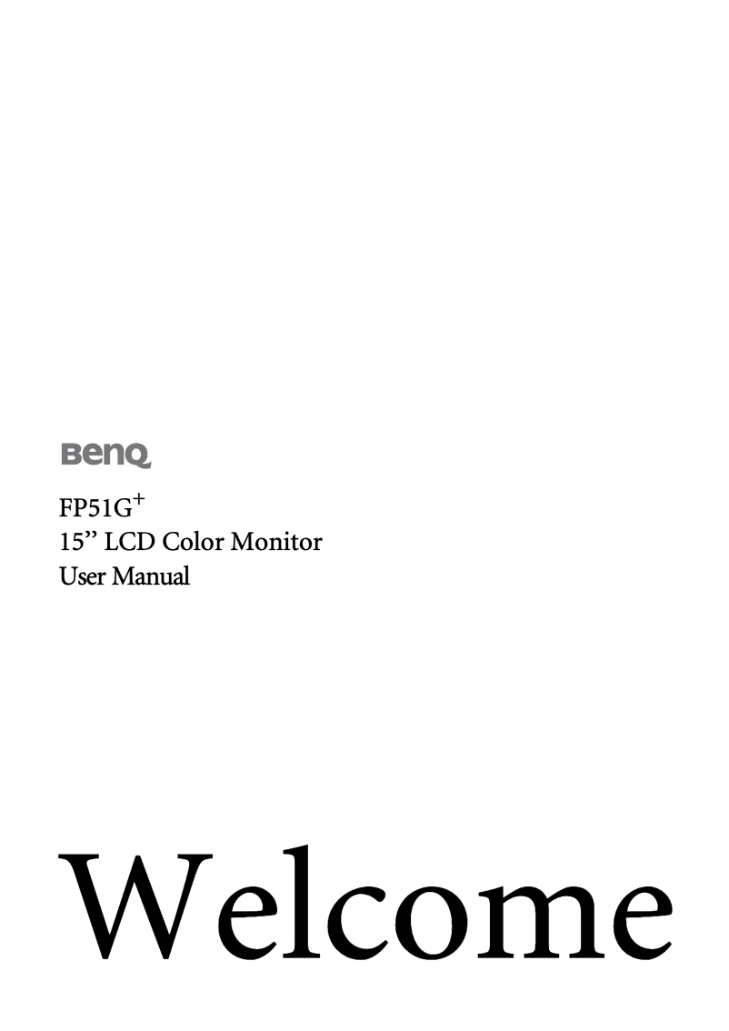 Page n°1 - Manuel utilisateur BenQ FP51G+