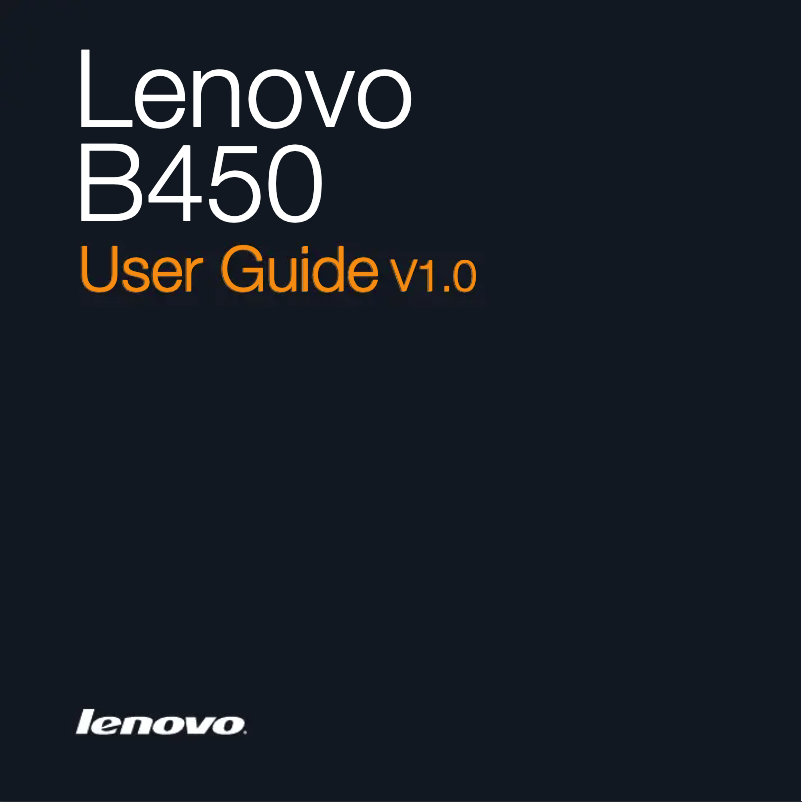 Page n°1 - Manuel utilisateur Lenovo B450