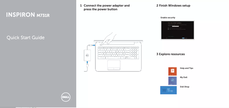 Page n°1 - Guide d'installation Dell Inspiron M731R
