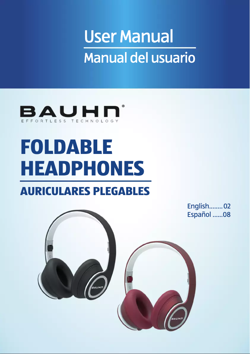 Page 1 de la notice Manuel utilisateur Bauhn Foldable Headphones LH20