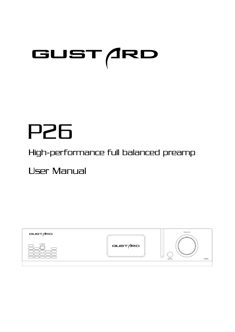Page n°1 - Manuel utilisateur Gustard P26